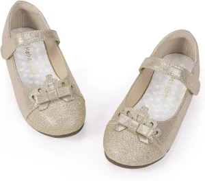 Hehainom Toddler Girls Dress Shoes Mary Jane Ballet Flats Flower Girl School Party Wedding Princess Shoes