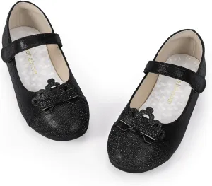 Hehainom Toddler Girls Dress Shoes Mary Jane Ballet Flats Flower Girl School Party Wedding Princess Shoes