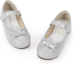 Hehainom Toddler Girls Dress Shoes Mary Jane Ballet Flats Flower Girl School Party Wedding Princess Shoes