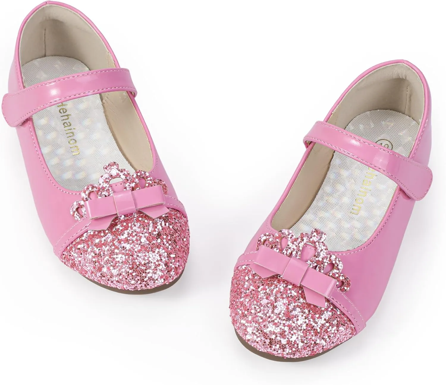 Hehainom Toddler Girls Dress Shoes Mary Jane Ballet Flats Flower Girl School Party Wedding Princess Shoes