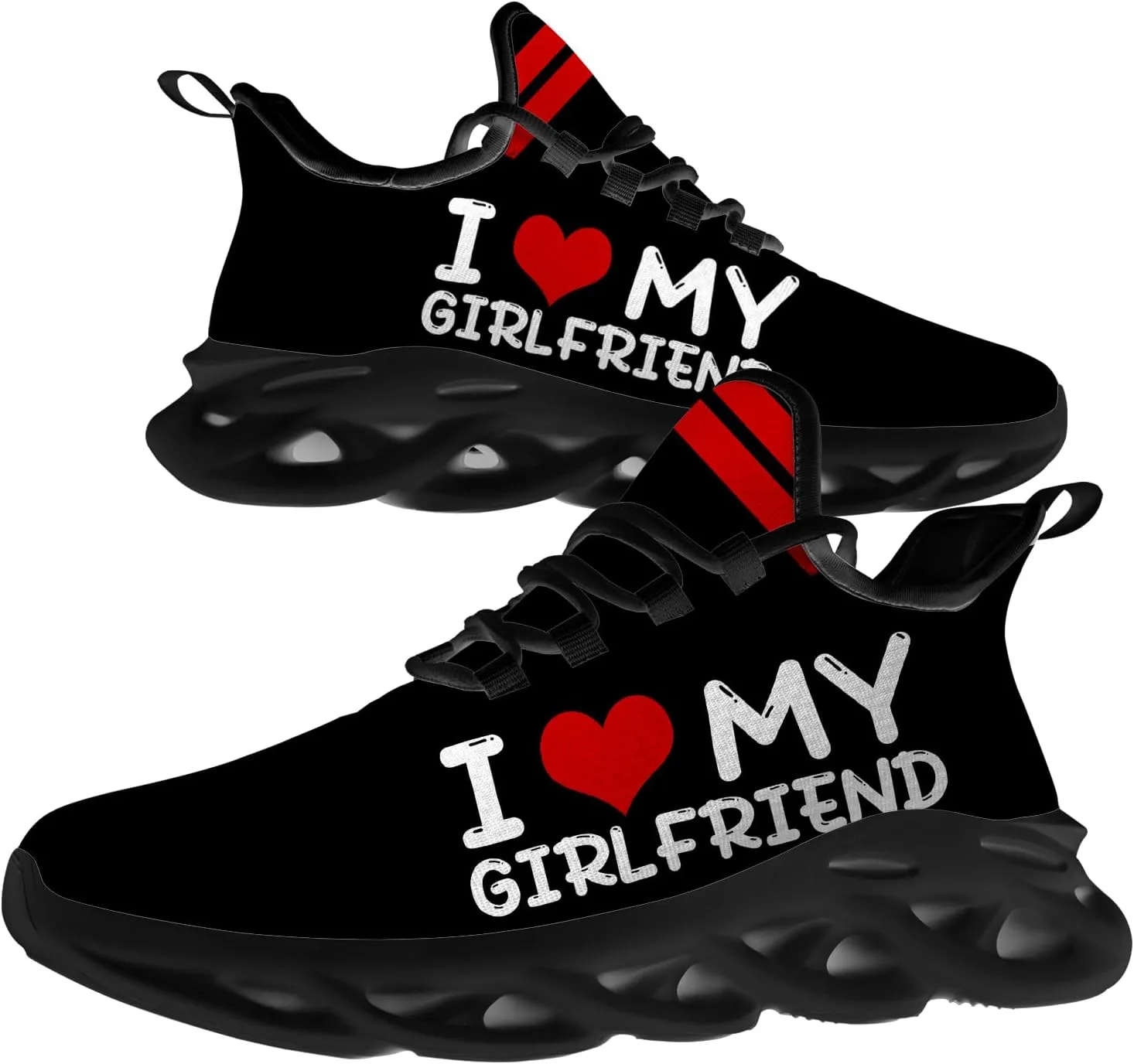 I Love My Sneakers Custom Shoes Men Women Running Shoes Add Name I Heart My Walking Tennis Shoes Gifts for Men Women