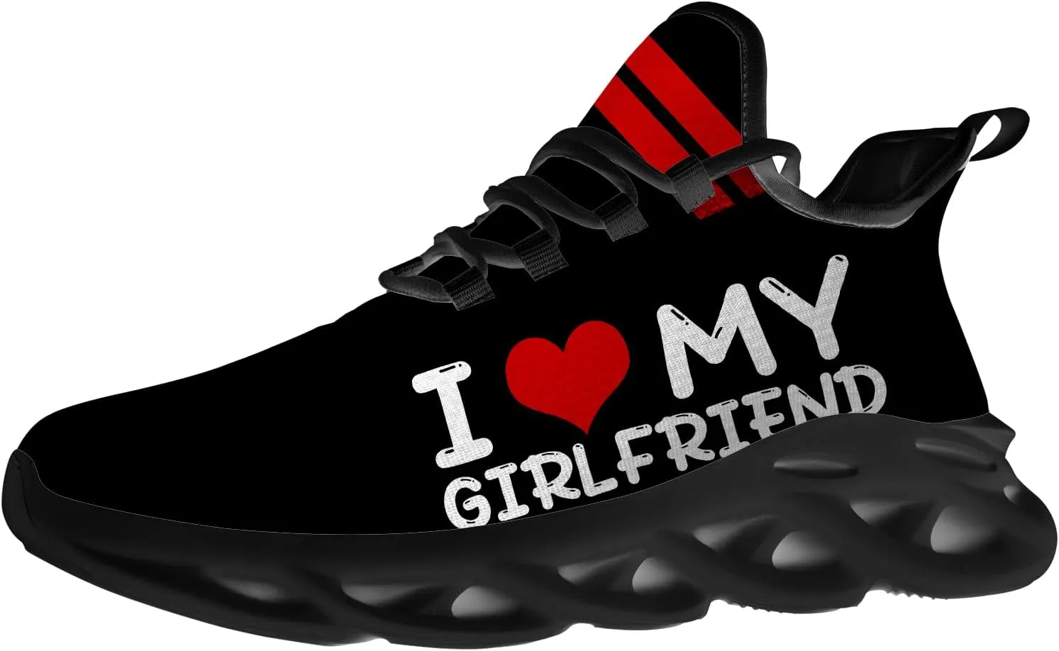 I Love My Sneakers Custom Shoes Men Women Running Shoes Add Name I Heart My Walking Tennis Shoes Gifts for Men Women