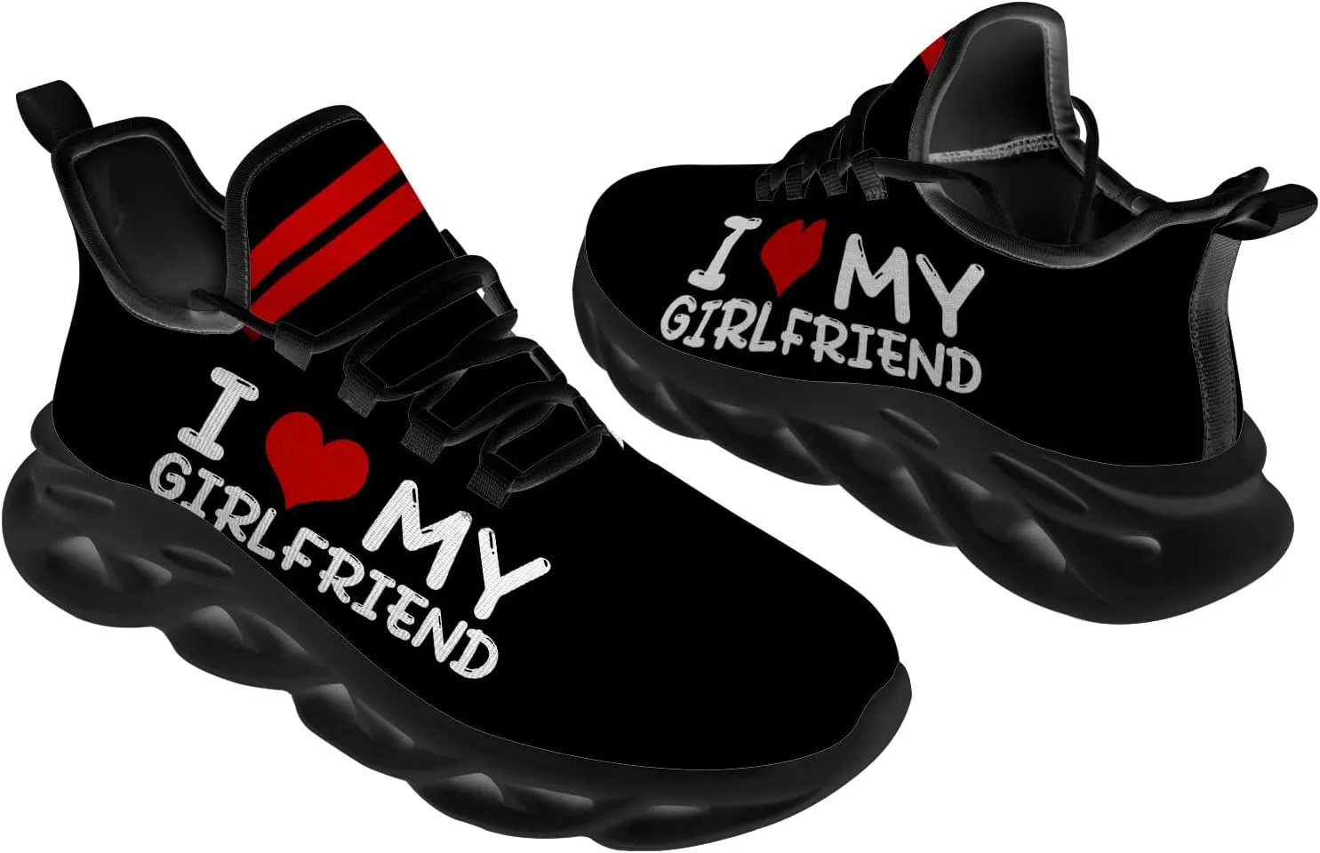 I Love My Sneakers Custom Shoes Men Women Running Shoes Add Name I Heart My Walking Tennis Shoes Gifts for Men Women