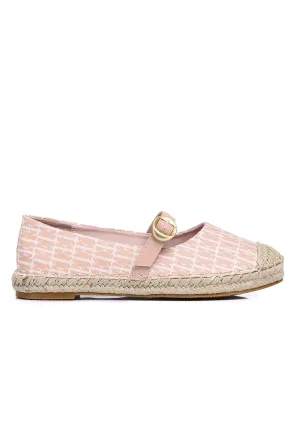 Josephine Comfy Fit Footbed Microfiber Leather Espadrilles In Blush