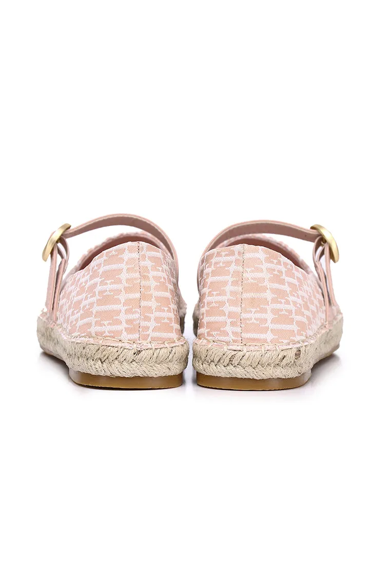 Josephine Comfy Fit Footbed Microfiber Leather Espadrilles In Blush