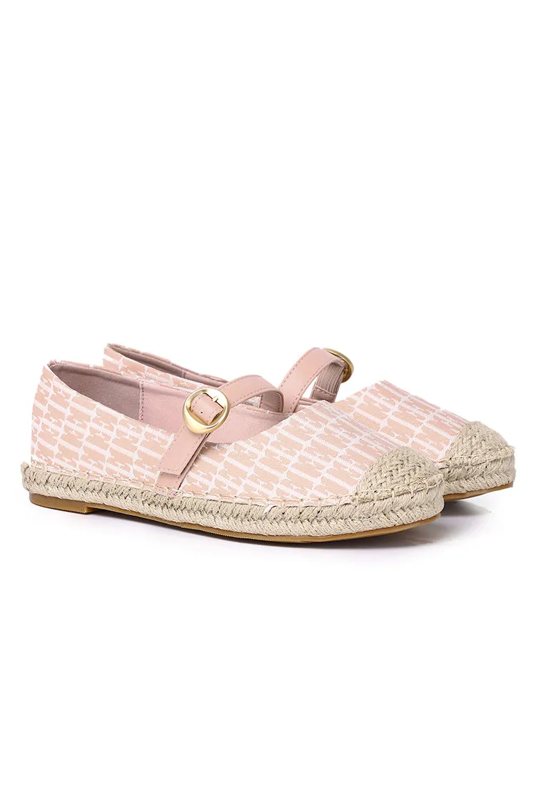 Josephine Comfy Fit Footbed Microfiber Leather Espadrilles In Blush