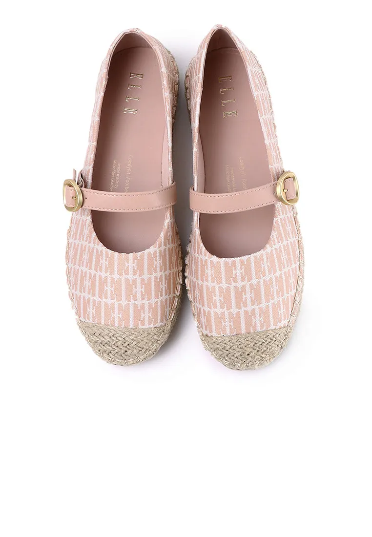 Josephine Comfy Fit Footbed Microfiber Leather Espadrilles In Blush