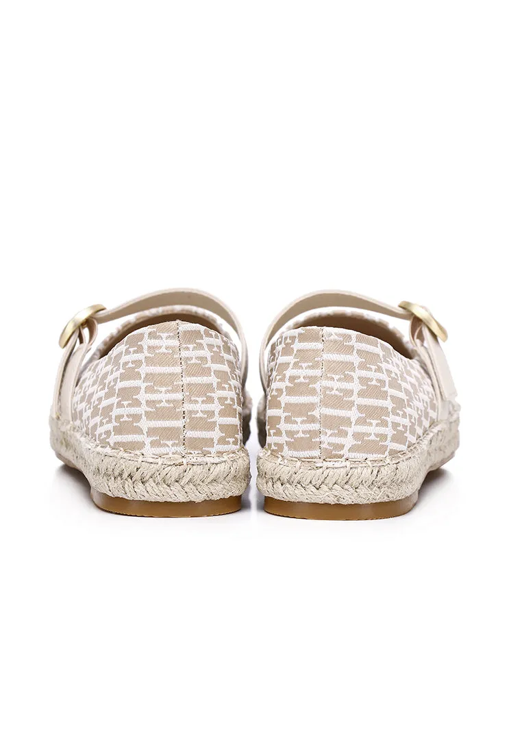 Josephine Comfy Fit Footbed Microfiber Leather Espadrilles In Khaki