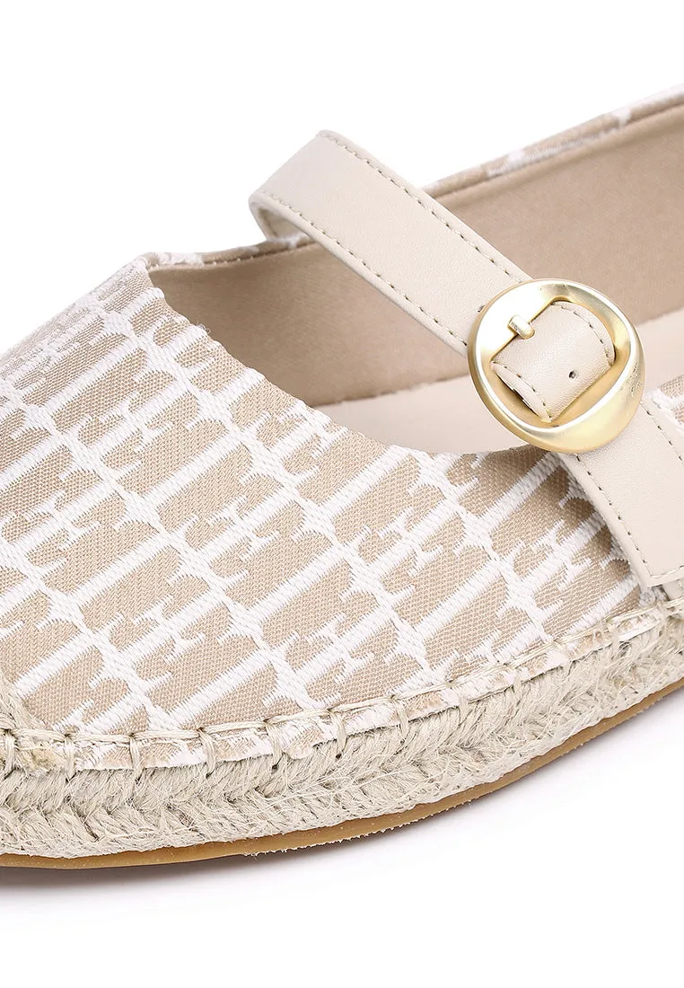 Josephine Comfy Fit Footbed Microfiber Leather Espadrilles In Khaki