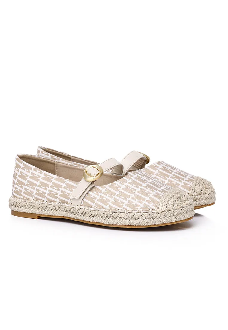 Josephine Comfy Fit Footbed Microfiber Leather Espadrilles In Khaki