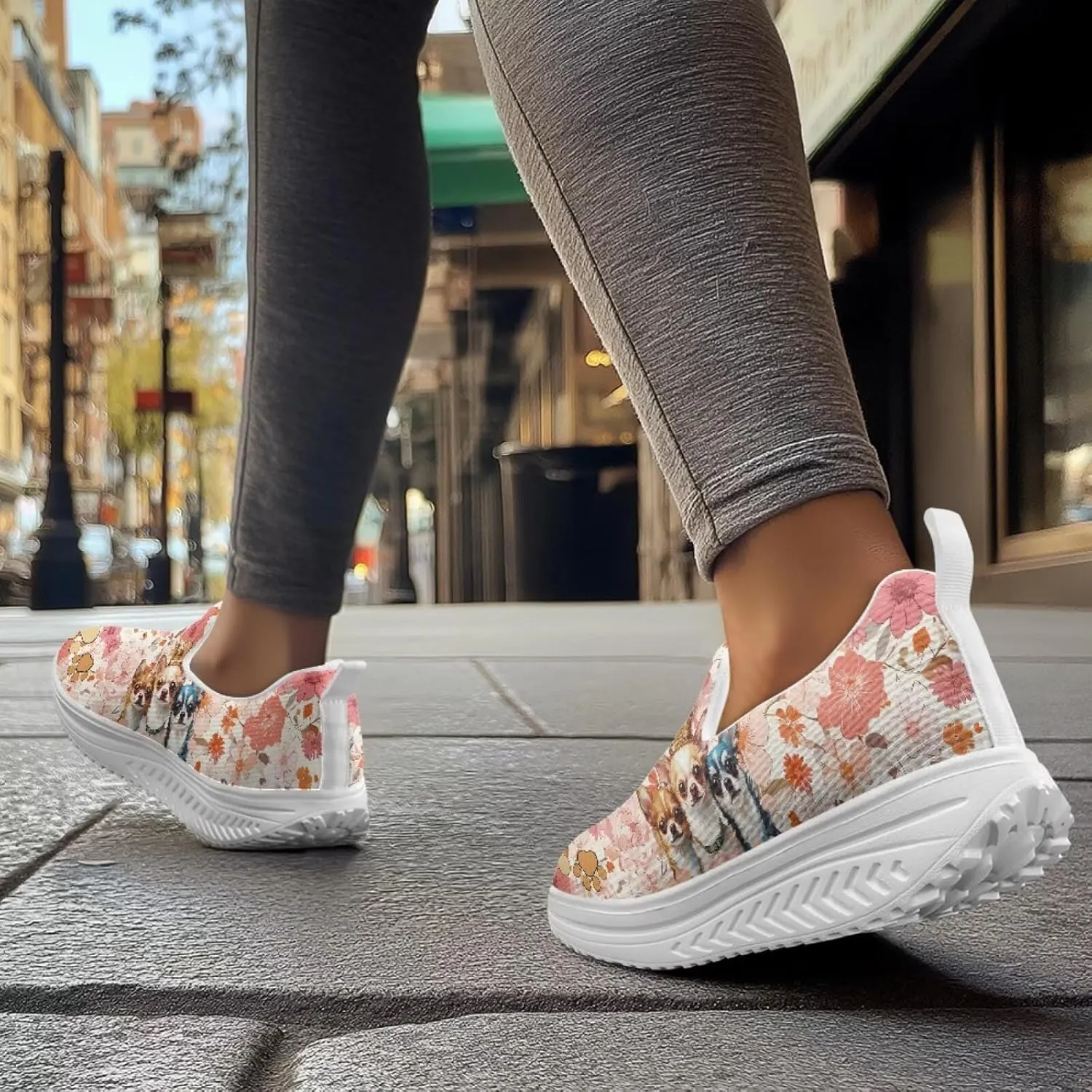 JoyLamoria Animal Design Womens Shoes Comfort Wedge Workout Platform Fashion Slip Resistant Orthotic Casual Tennis Work Daily Wear