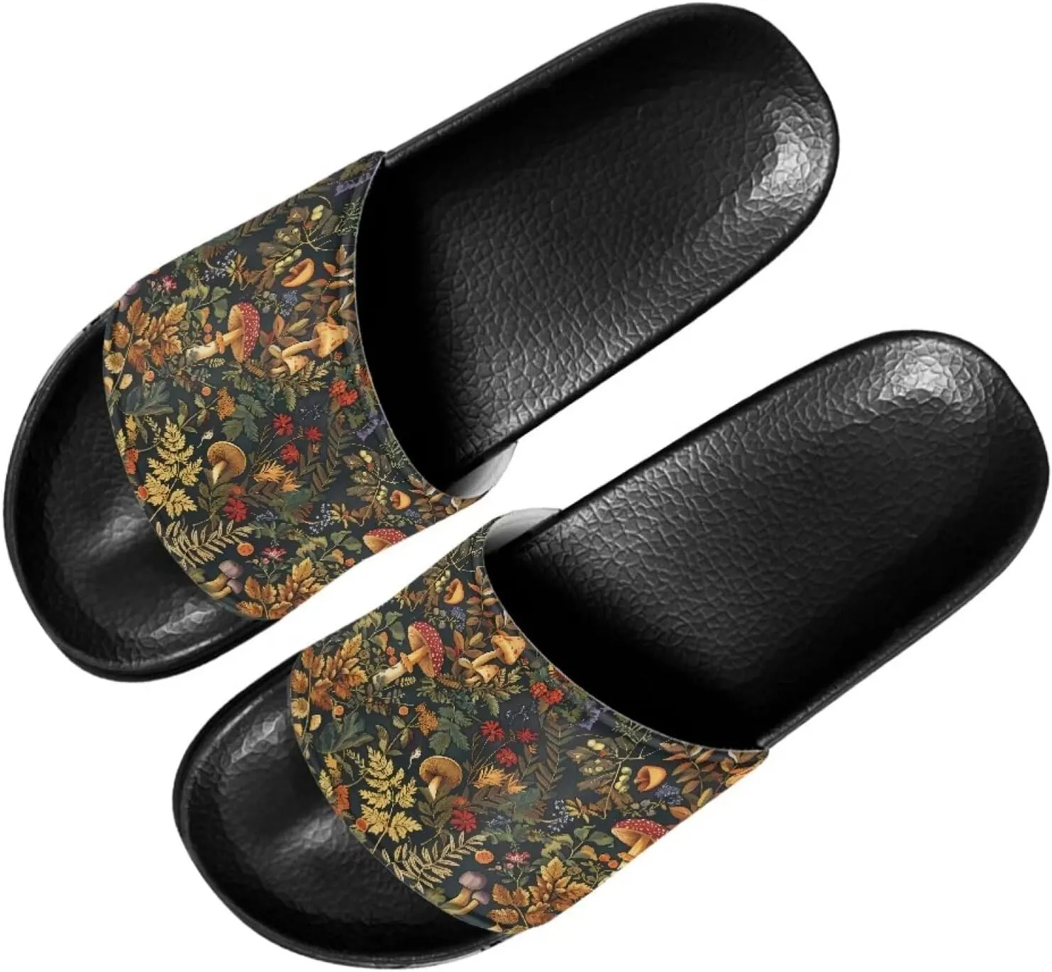 JoyLamoria Unisex Fashion Printed Slide Sandals, Home Bathroom Slip-on Flat Slippers Daily Shoes for Men Women