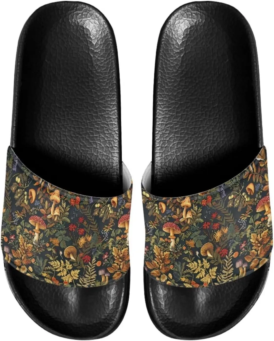 JoyLamoria Unisex Fashion Printed Slide Sandals, Home Bathroom Slip-on Flat Slippers Daily Shoes for Men Women