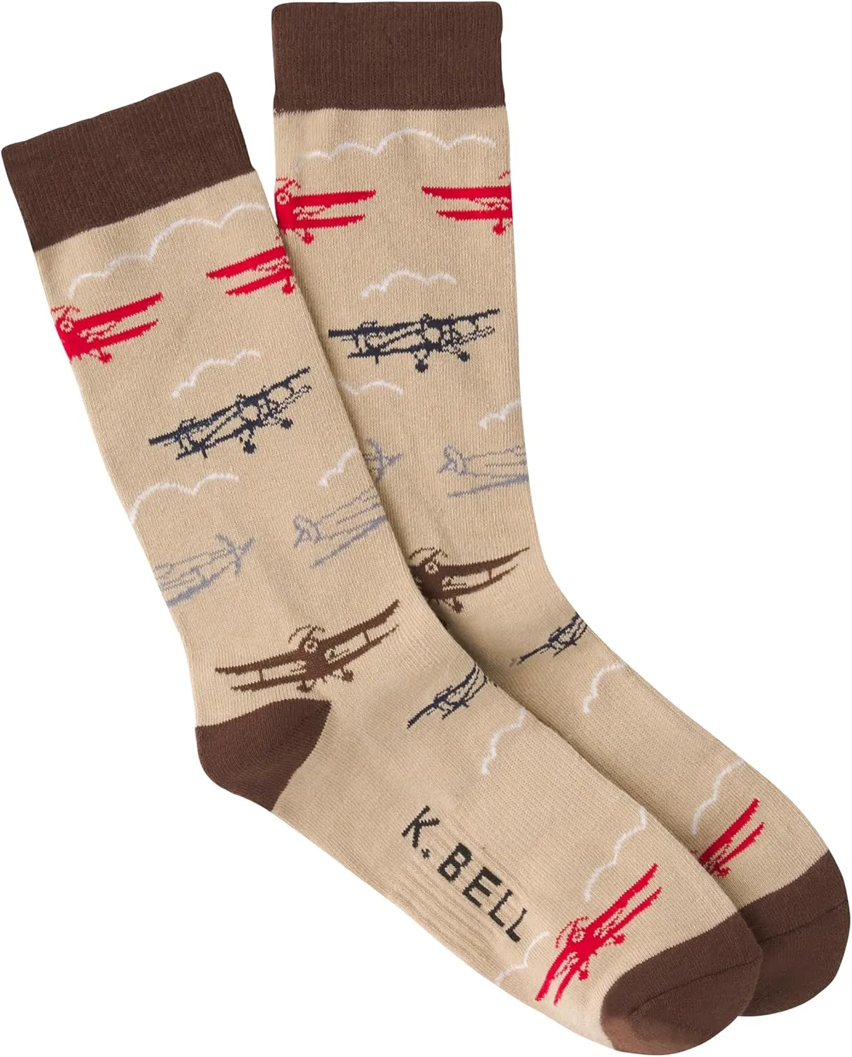 K. Bell Men's Fun Patterns & Designs Crew Socks-1 Pairs-Cool & Classic Novelty Gifts