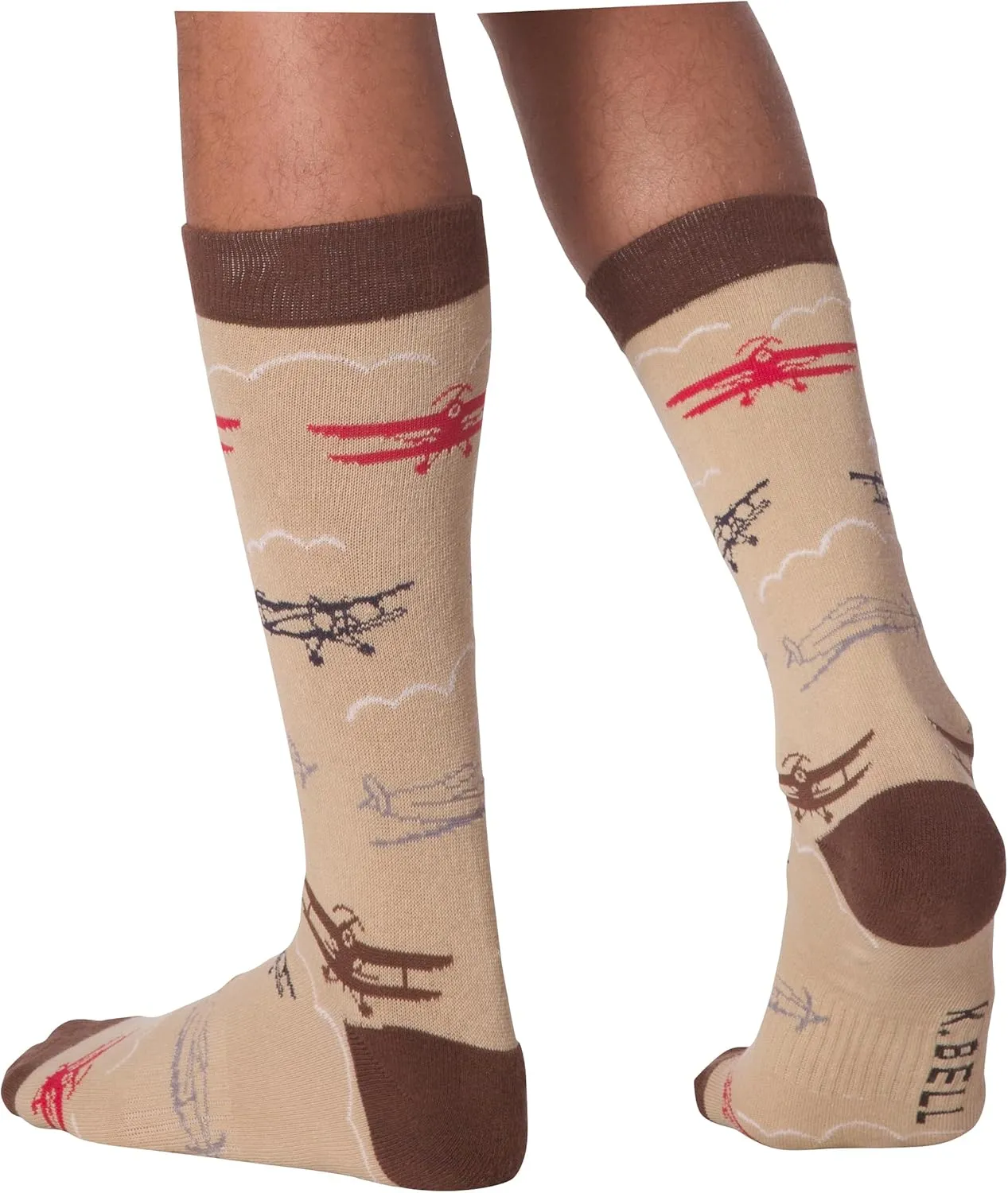 K. Bell Men's Fun Patterns & Designs Crew Socks-1 Pairs-Cool & Classic Novelty Gifts
