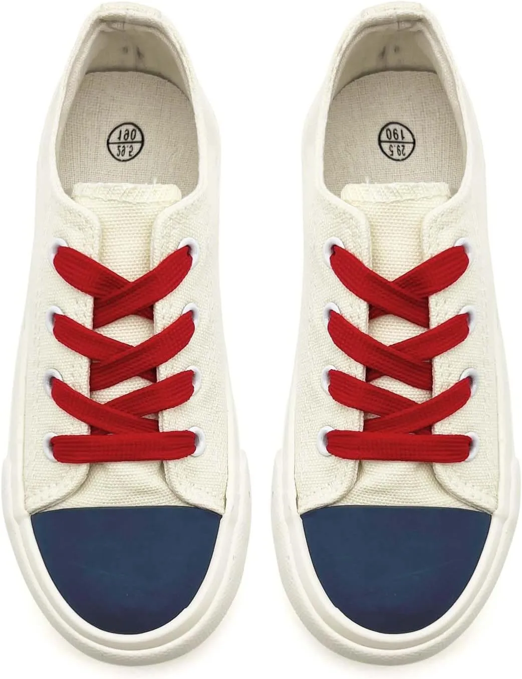 Kids Canvas Shoes for Boys Girls Toddler Classic Low Top Sneakers Lace up Tennis Shoes Walking Shoes Big Kid Running Sneakers