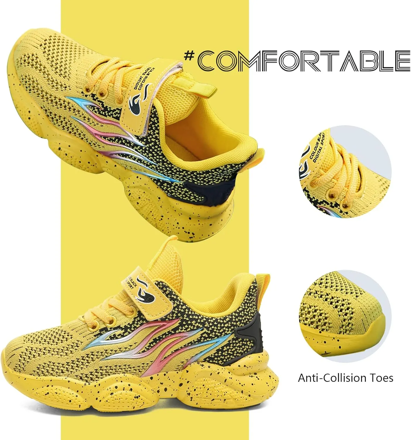 Kids Sneakers for Boys Girls Cool Pattern Athletic Running Tennis Shoes for Little Kid Big Kid