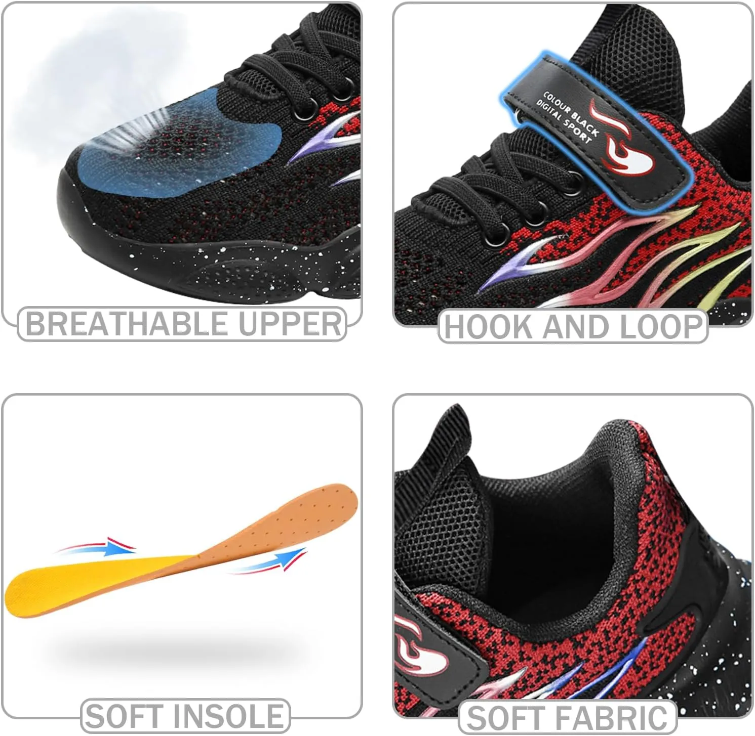 Kids Sneakers for Boys Girls Cool Pattern Athletic Running Tennis Shoes for Little Kid Big Kid