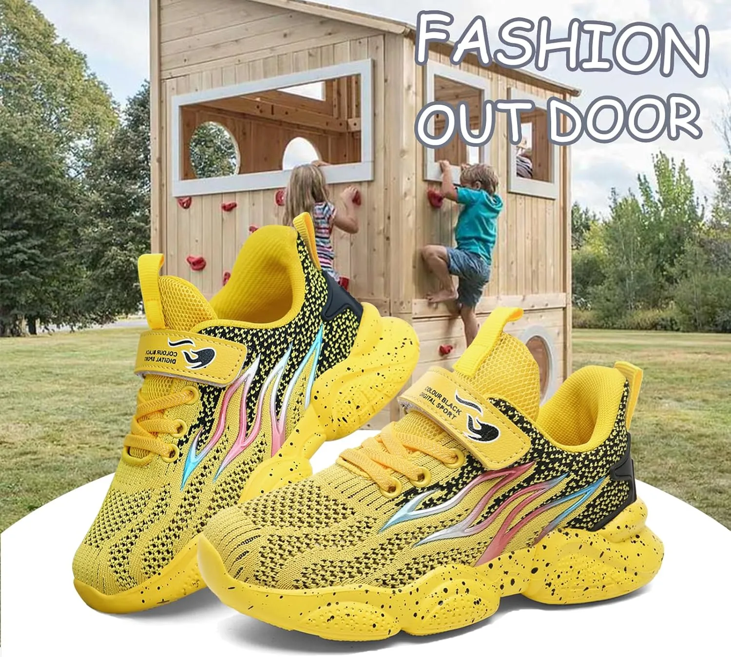 Kids Sneakers for Boys Girls Cool Pattern Athletic Running Tennis Shoes for Little Kid Big Kid