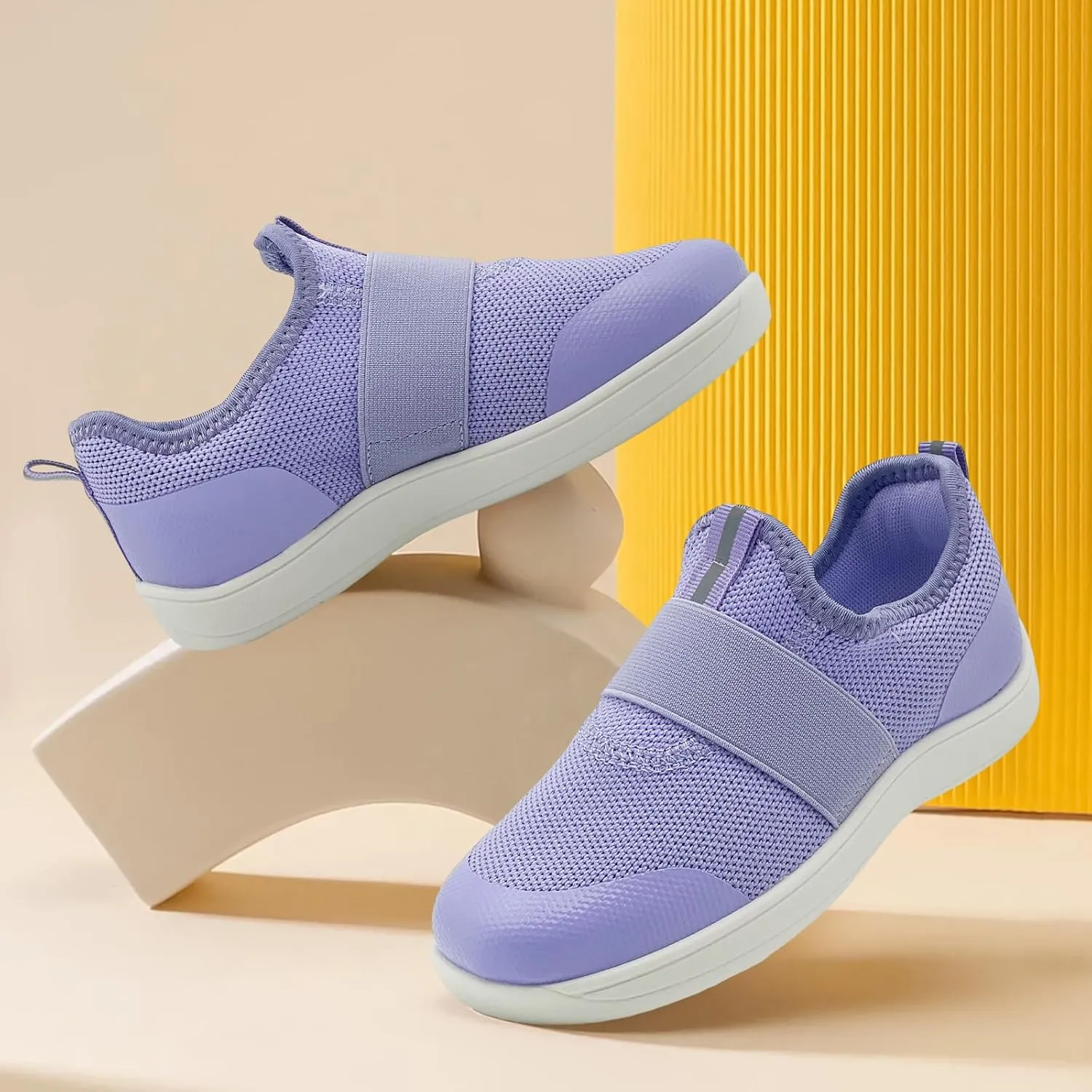 Kids Sneakers for Boys Girls Slip On Wide Toe Box Barefoot Shoes Toddler Minimalist Zero Drop Sneakers Breathable Tennis Walking Shoes