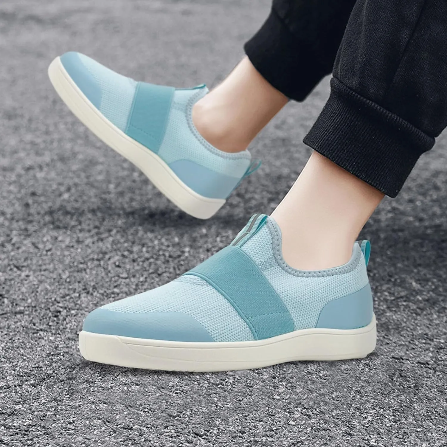 Kids Sneakers for Boys Girls Slip On Wide Toe Box Barefoot Shoes Toddler Minimalist Zero Drop Sneakers Breathable Tennis Walking Shoes