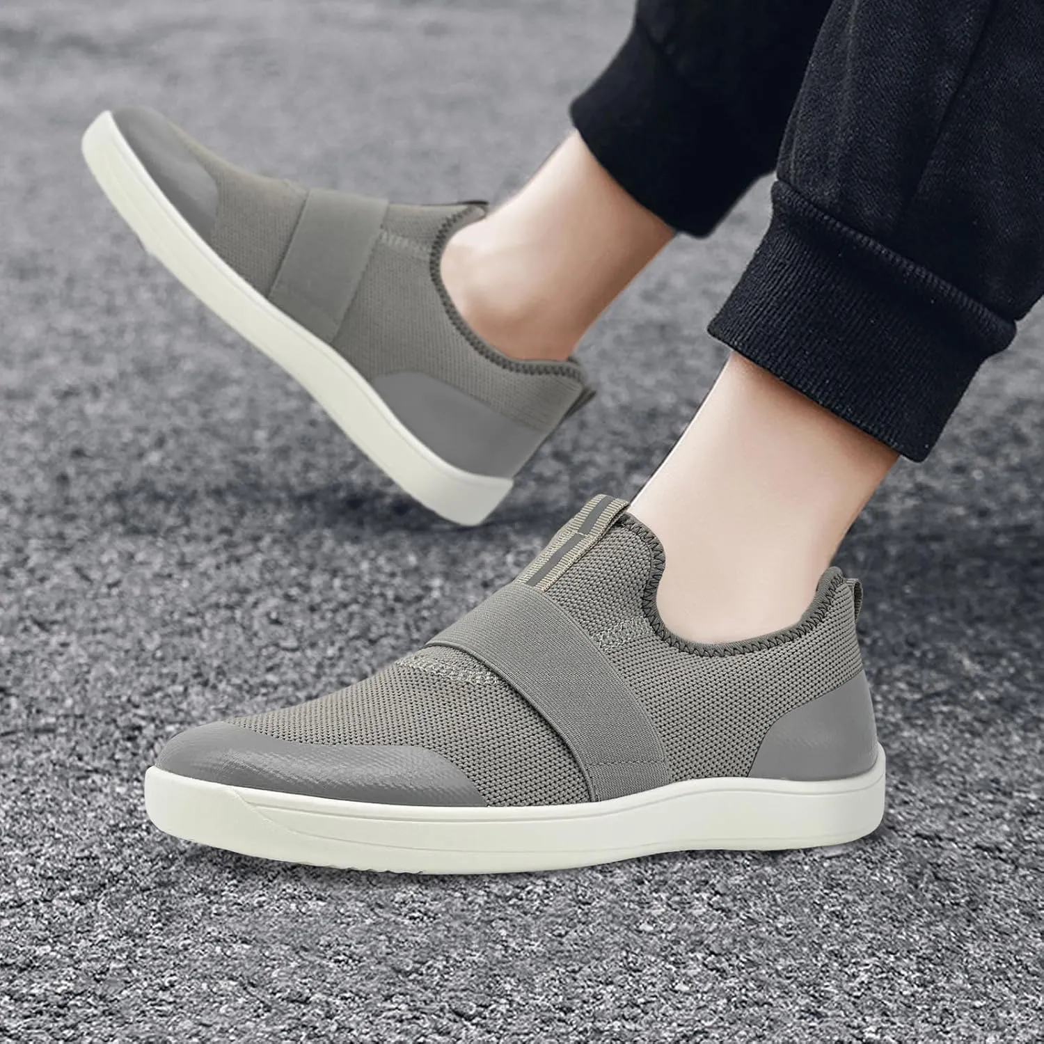 Kids Sneakers for Boys Girls Slip On Wide Toe Box Barefoot Shoes Toddler Minimalist Zero Drop Sneakers Breathable Tennis Walking Shoes