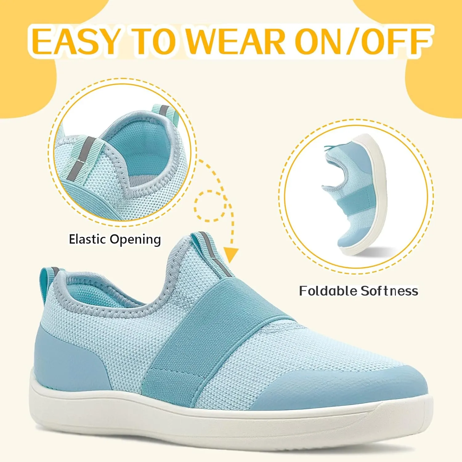 Kids Sneakers for Boys Girls Slip On Wide Toe Box Barefoot Shoes Toddler Minimalist Zero Drop Sneakers Breathable Tennis Walking Shoes