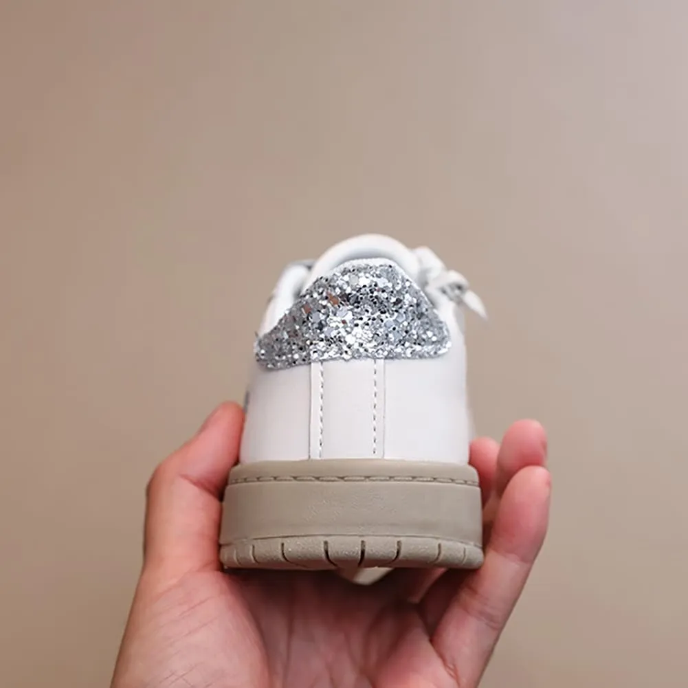 Kids Sparkle Star Sneakers Casual Sports Running Shoes for Girls Boys
