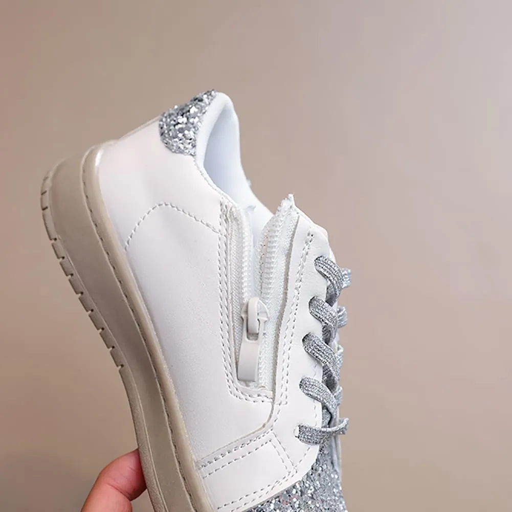 Kids Sparkle Star Sneakers Casual Sports Running Shoes for Girls Boys