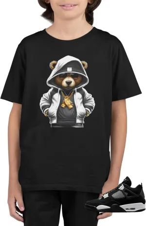 Kids Youth Jordan 4 White Thunder T Shirt to Match Sneakers
