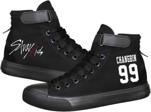 KPOP Stray Kids Merch Shoes Sneakers Bang Chan Lee Know ChangBin Han I.N Felix HyunJin Seungmin Hiphop High-Top Canvas Shoes