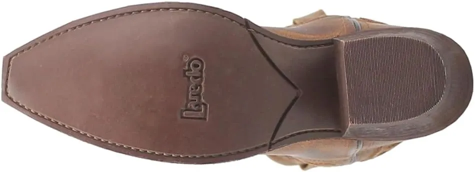 Laredo Womens Reva Embossed Snip Toe Casual Boots Mid Calf Low Heel 1-2" - Brown
