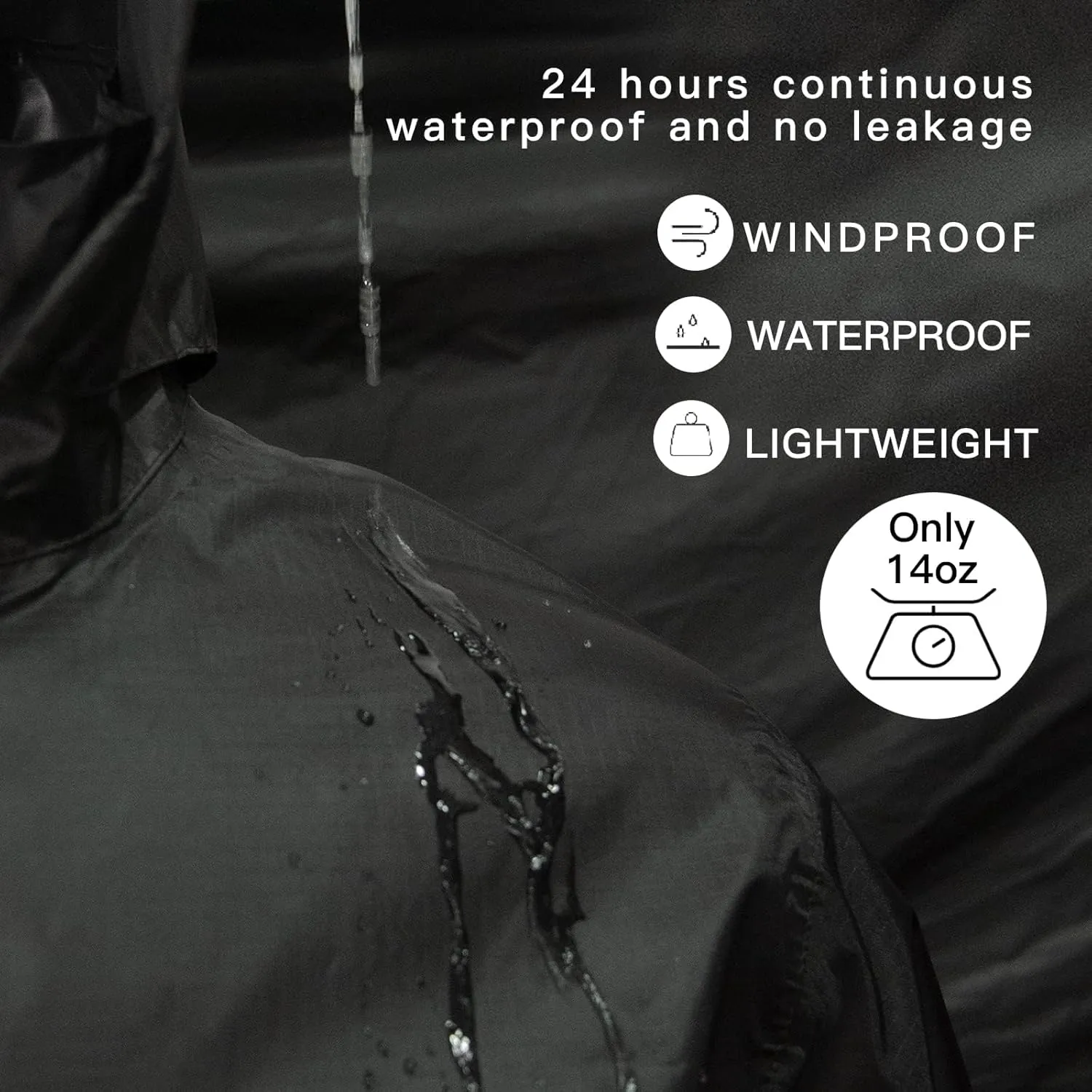 LOOGU Men's Lightweight Waterproof Rain Coat with Breathable Hood