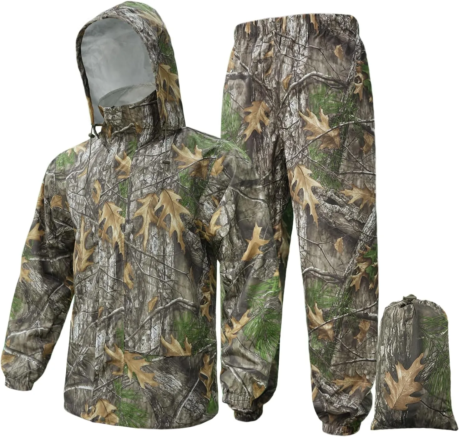LOOGU Men's Rain Suit - Rain Gear for Men Waterproof, Lightweight Rain Coat, Breathable Mens Rain Jackets Hood and Pants