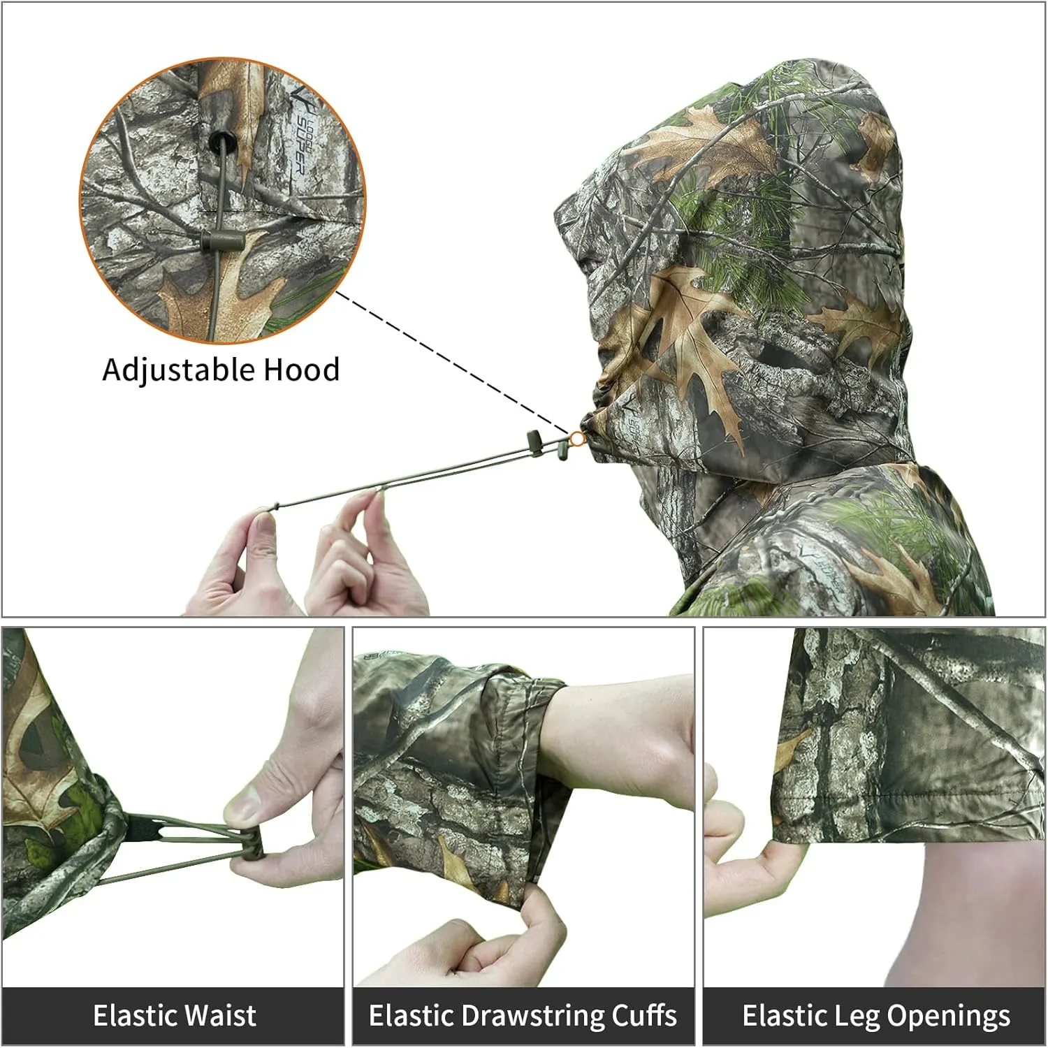 LOOGU Men's Rain Suit - Rain Gear for Men Waterproof, Lightweight Rain Coat, Breathable Mens Rain Jackets Hood and Pants