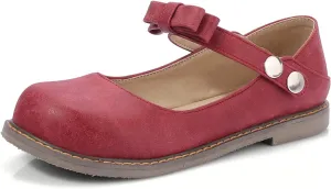 LYYSKY Women Sweet Bownot Ankle Strap Mary Jane Shoes Casual Flats Three Ways Wear Walking Shoes