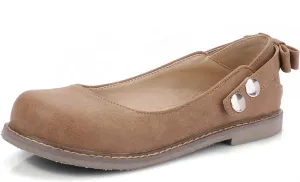 LYYSKY Women Sweet Bownot Ankle Strap Mary Jane Shoes Casual Flats Three Ways Wear Walking Shoes