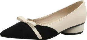 LYYSKY Womens Fashion 3CM Low Heels Pointed Toe Maid Single Shoes Concise Shallow Flats Mary Jane Shoes Princess Pumps Black Off White Apricot Size 4-14