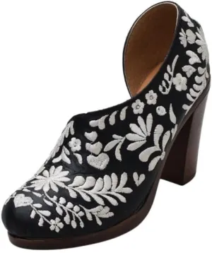 Macarena Collection Sandals women Huarache Sandal Colorful Leather Mexican Comfort Walking Handcrafted Leather Embroidered Flats - Mexican Artisan Design Maky