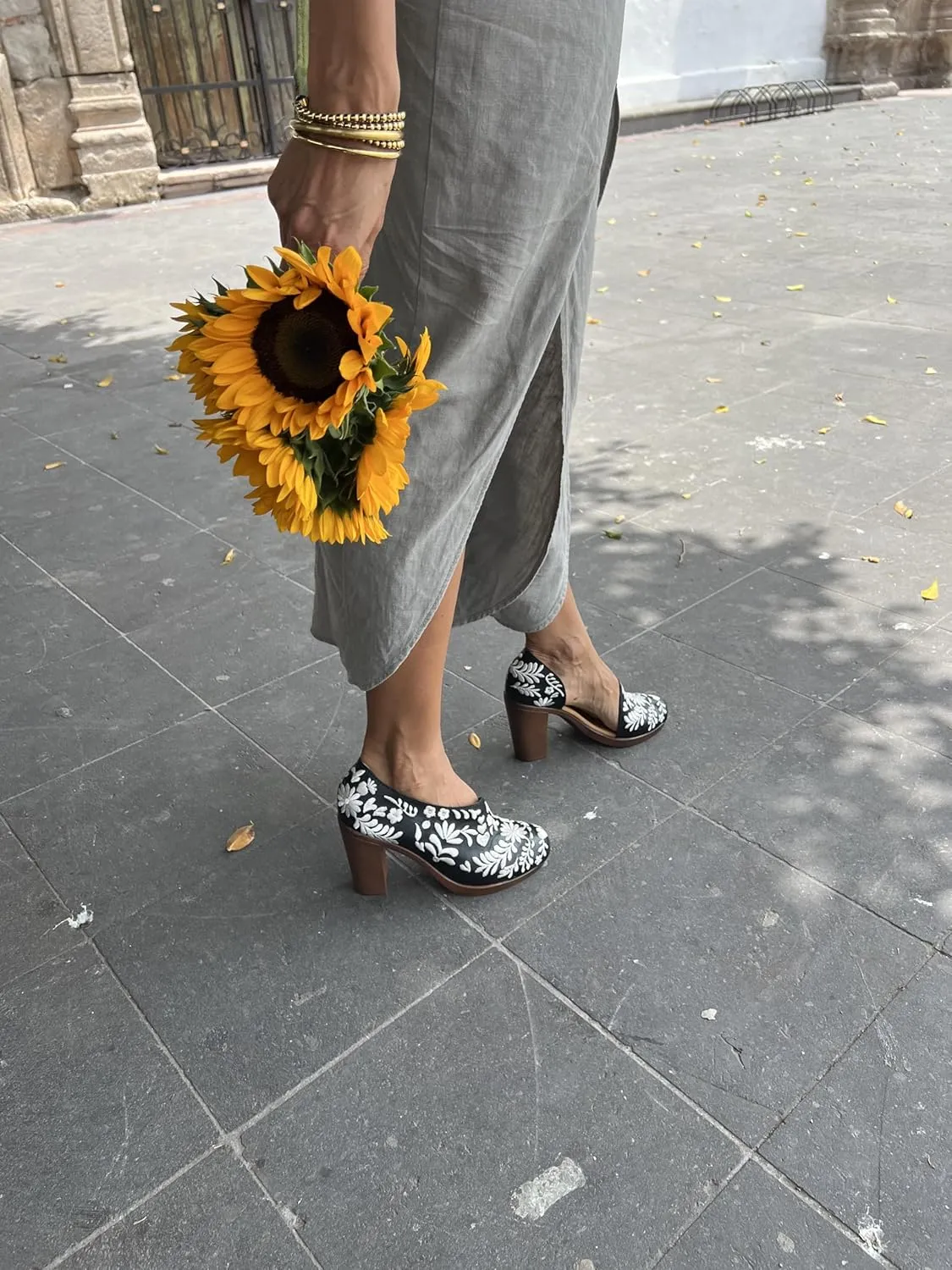 Macarena Collection Sandals women Huarache Sandal Colorful Leather Mexican Comfort Walking Handcrafted Leather Embroidered Flats - Mexican Artisan Design Maky
