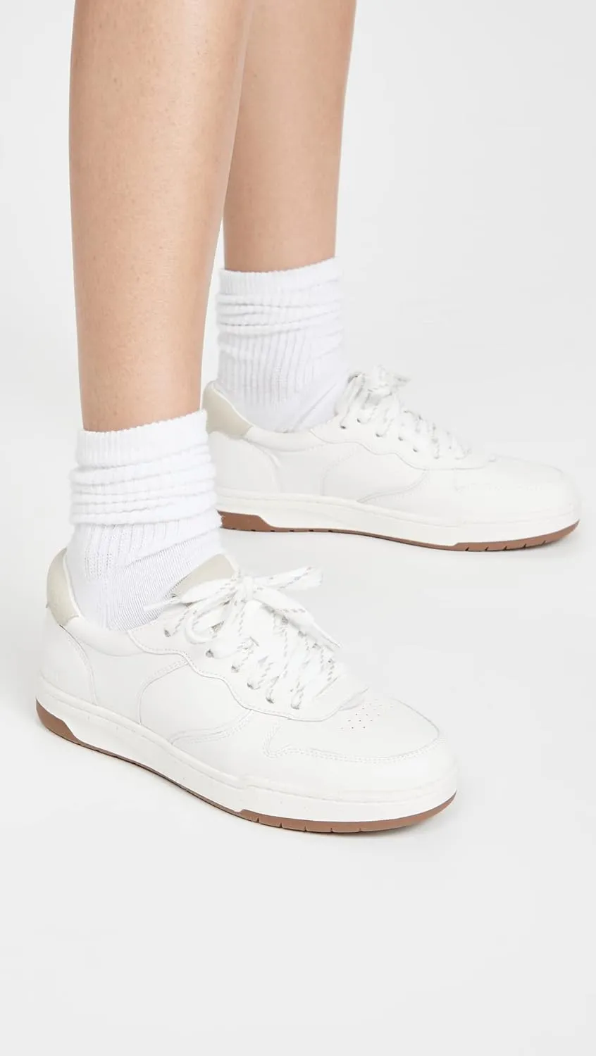 Madewell Court Sneakers in White Leather - Sneakers for Women - Lace-up Closure - Leather Upper - Textile Lining