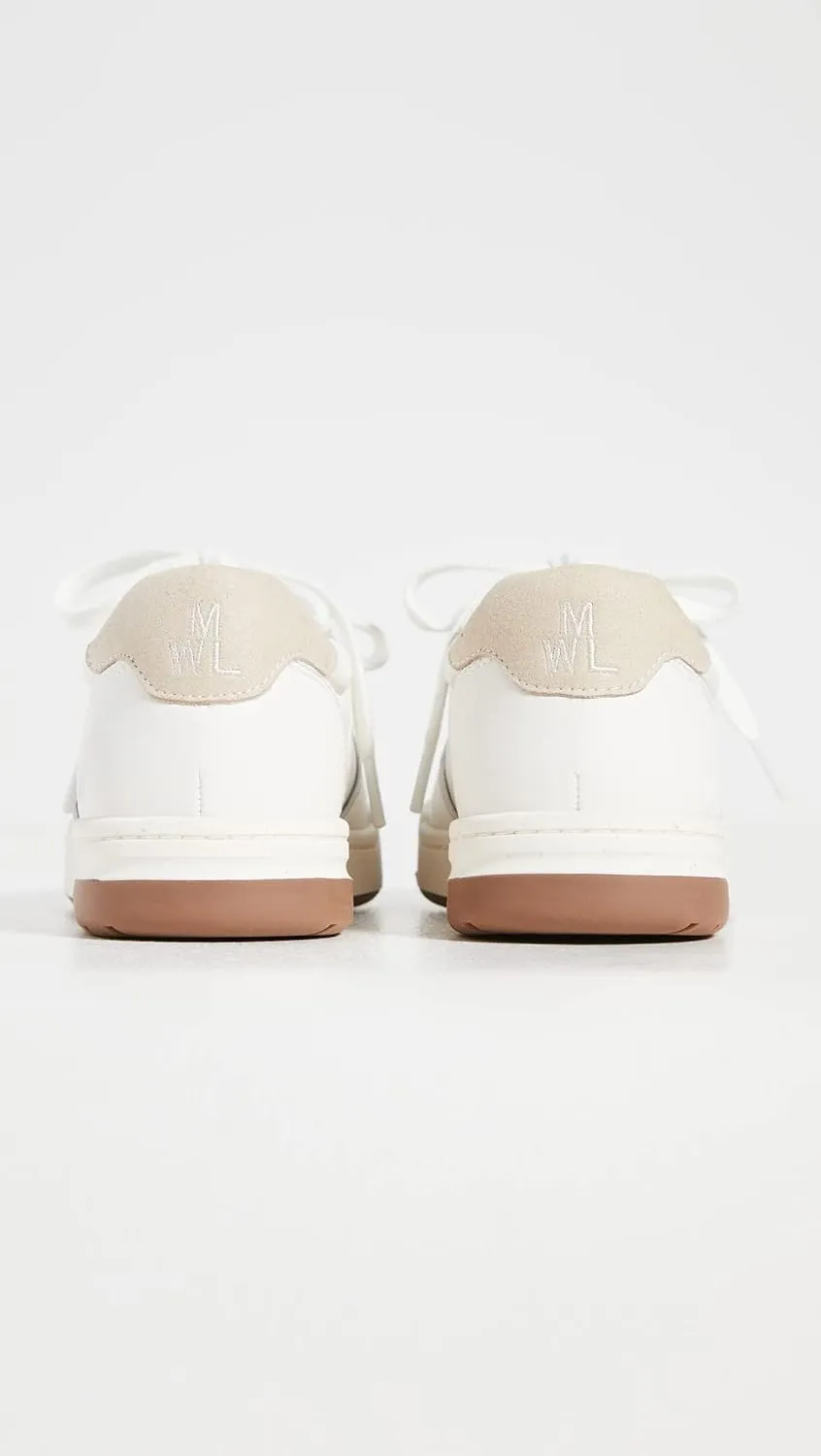 Madewell Court Sneakers in White Leather - Sneakers for Women - Lace-up Closure - Leather Upper - Textile Lining