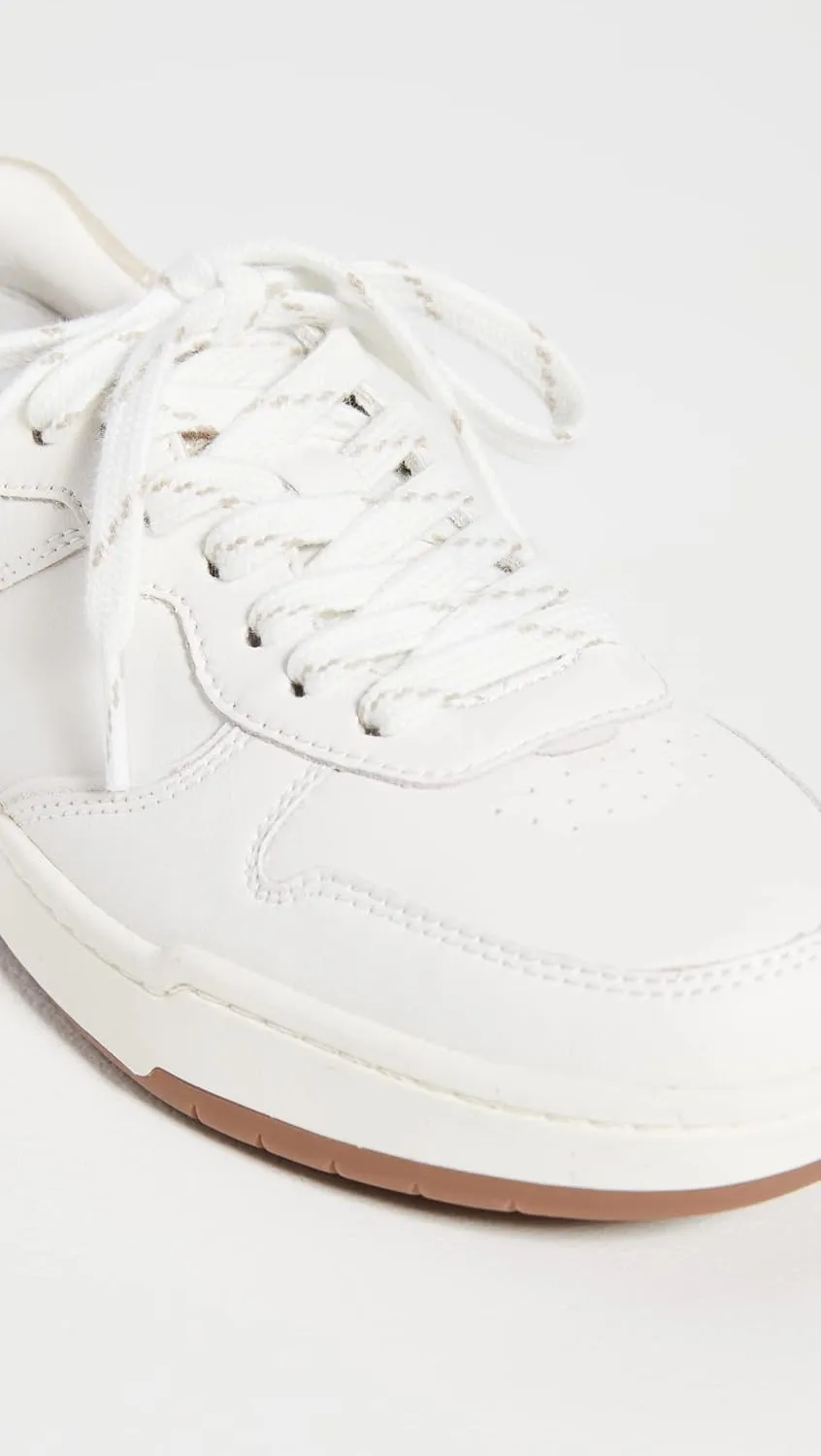 Madewell Court Sneakers in White Leather - Sneakers for Women - Lace-up Closure - Leather Upper - Textile Lining