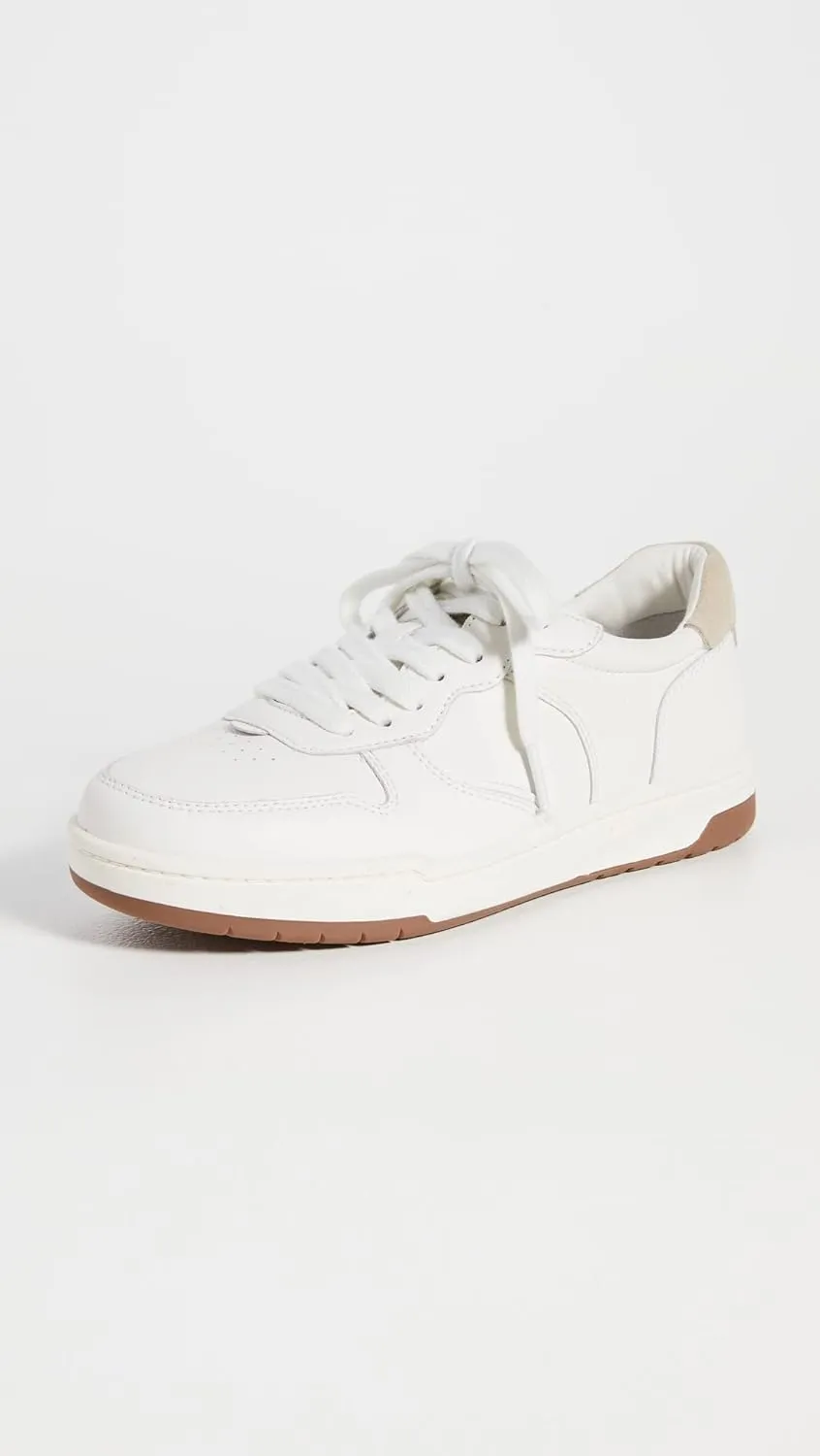 Madewell Court Sneakers in White Leather - Sneakers for Women - Lace-up Closure - Leather Upper - Textile Lining