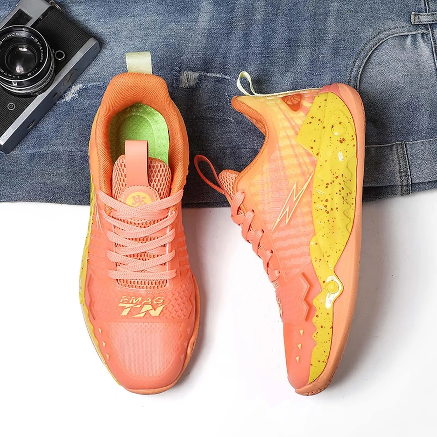 Men Basketball Shoes Luminous Arch Support Mens Sneakers Anti Slip Breathable Comfortable High Top Sports Running Walking Tennis Shoes