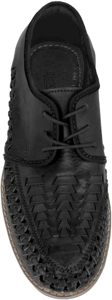 Men's Black Authentic Mexican Laced Huaraches Lace Up Sandals Closed Toe