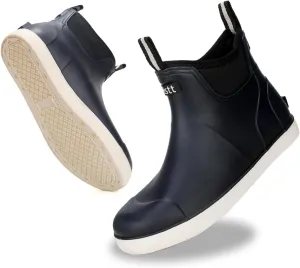 Men's Deck Boots Waterproof Fishing Rain Boots, Anti-Slip Rubber Boots Ankle Booties, High-Performance Footwear Chelsea Boots for Gardening Boating Camping Sailing