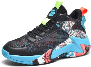 Men's Fashion Breathable Mesh Lace Up Basketball Shoes High-Top Non-Slip Sneakers Casual for Gym Sports Tennis Jogging Shoes