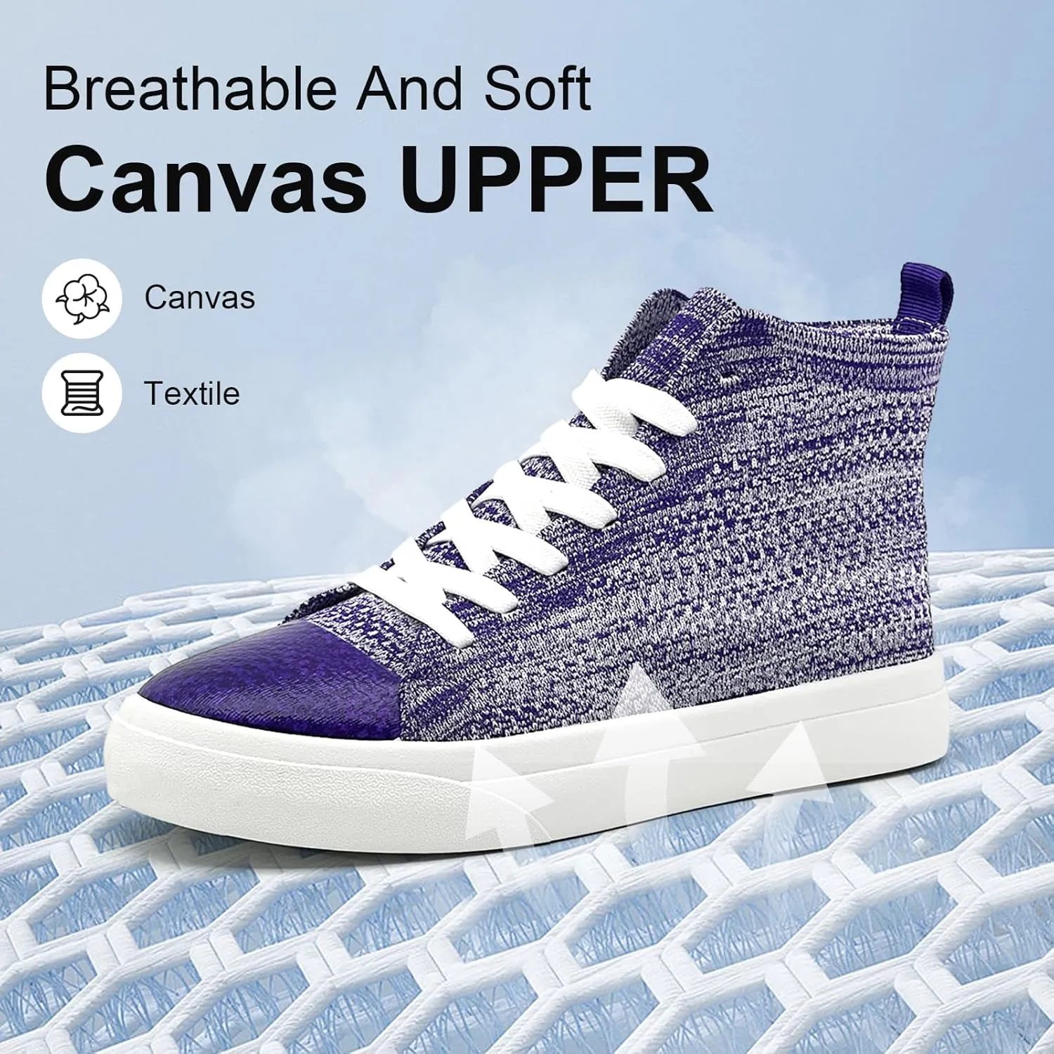 Men's High Top Fashion Sneakers Classic Casual Mesh Breathable Walking Shoes lace up Tennis Shoes for Women Unisex Running Slip On Shoes
