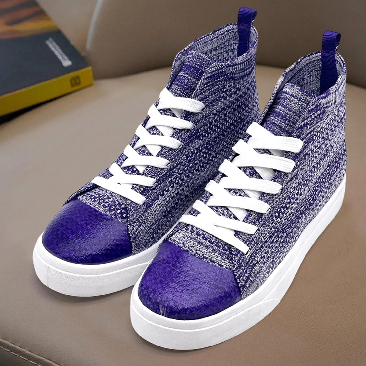 Men's High Top Fashion Sneakers Classic Casual Mesh Breathable Walking Shoes lace up Tennis Shoes for Women Unisex Running Slip On Shoes